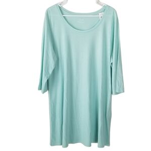 NWT J. Jill Pure Jill Ballet Sleeve A Line Tunic Size XL Eggshell Blue Stretchy